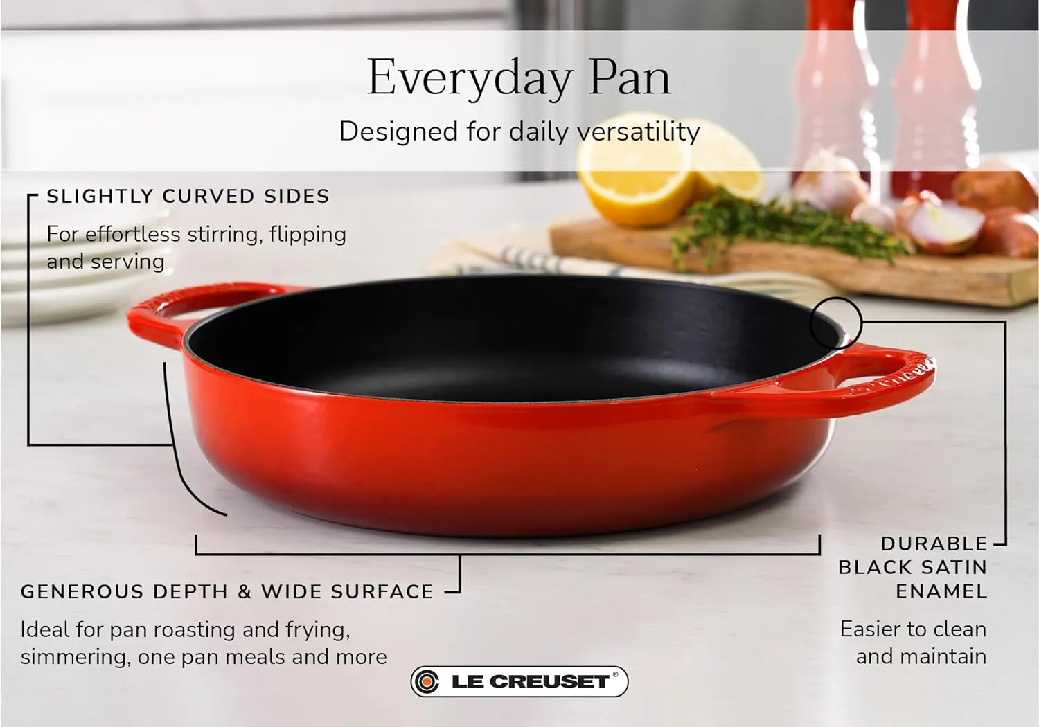 Le Creuset 11" Signature Everyday Pan - Flame