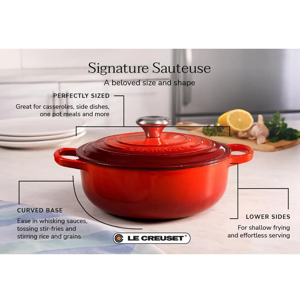 Le Creuset 3.5 qt. Signature Sauteuse - Peche