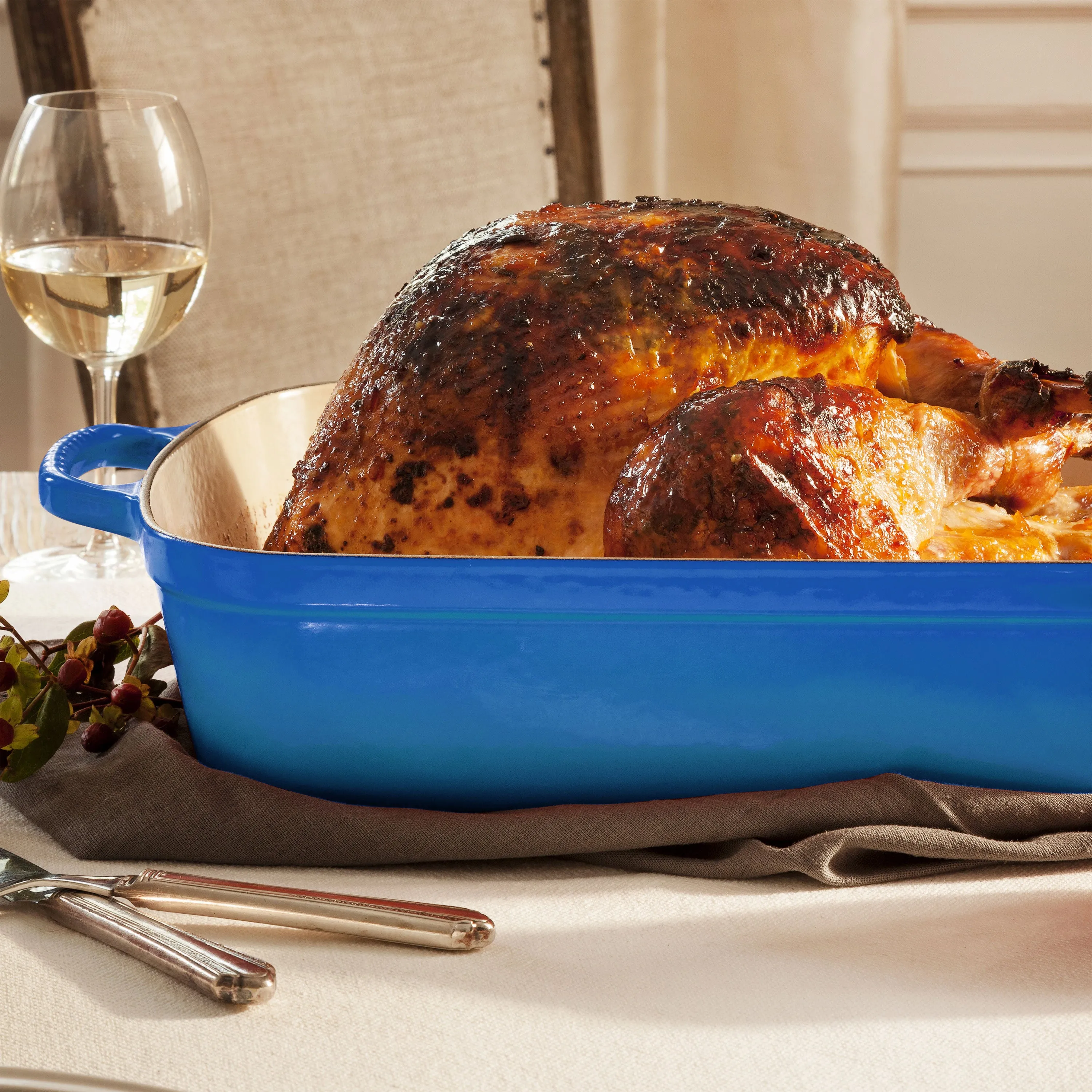 Le Creuset Signature Cast Iron 12.75" x 9.75" Marseille Roasting Pan