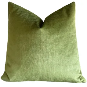 Leafy Green Chartreuse Velvet Pillow / Light Green Velvet Cushion Cover / ZIPPER Pillow Cover / Solid Green Pillow / Green Yellow Pillow Cover