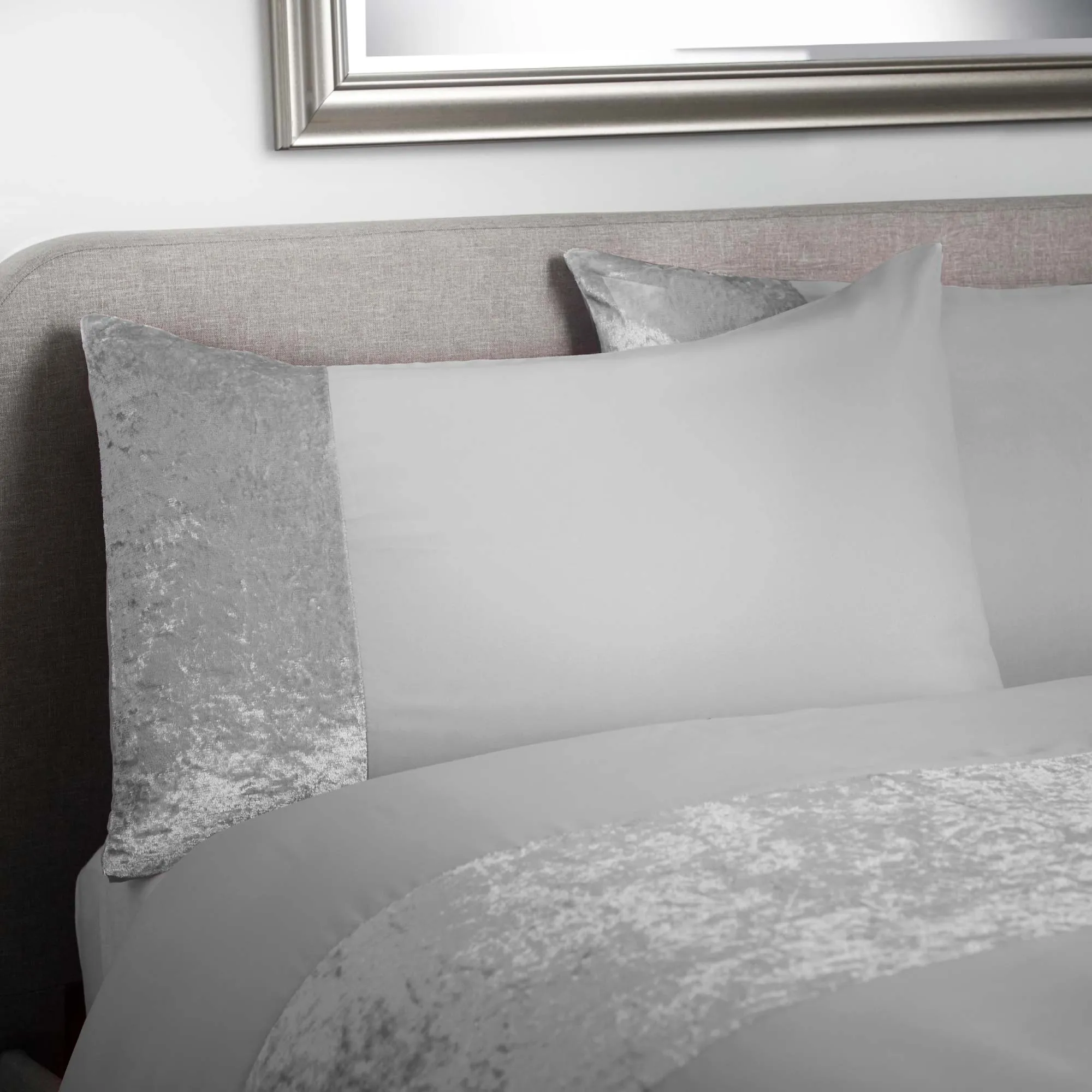 Lewis's Amelia Crushed Velvet Duvet Set - Silver