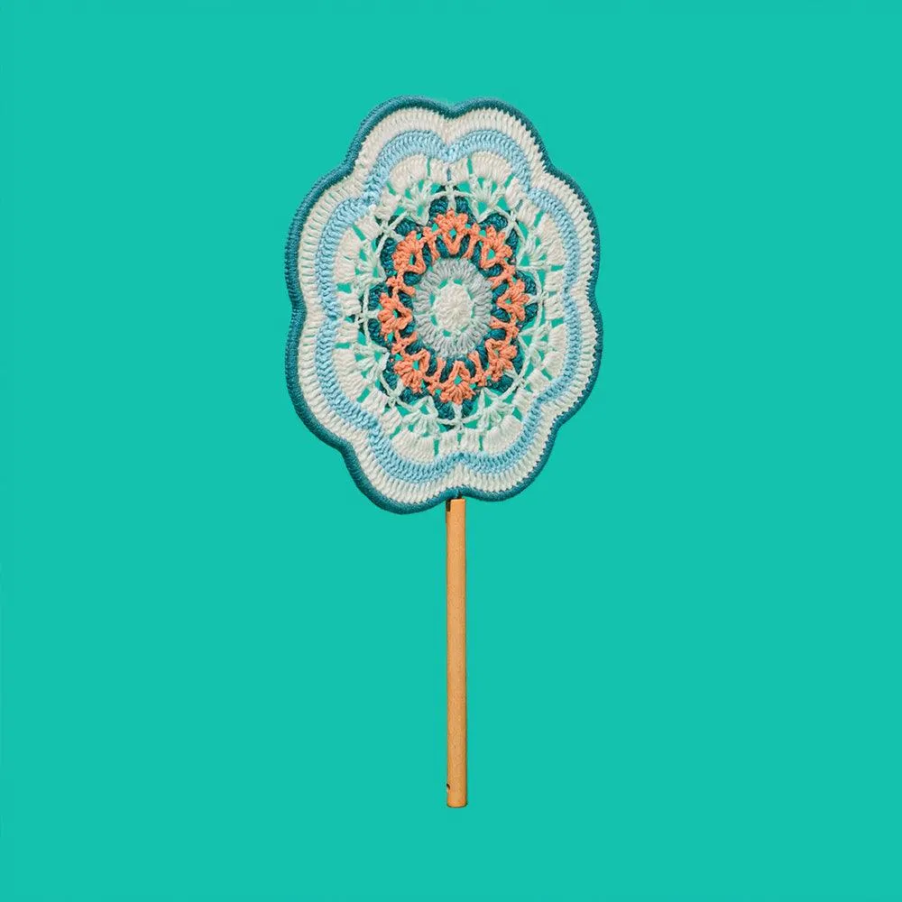 Light Blue Totem Fan Crochet Kit