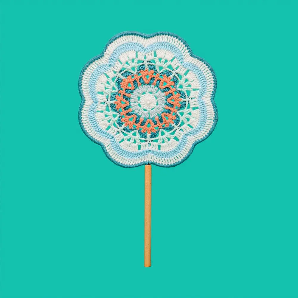 Light Blue Totem Fan Crochet Kit