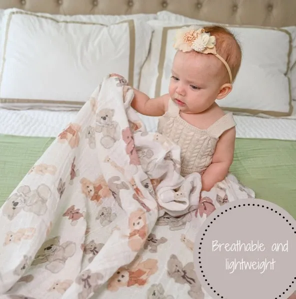 LollyBanks Bear Hugs Baby Swaddle Blanket