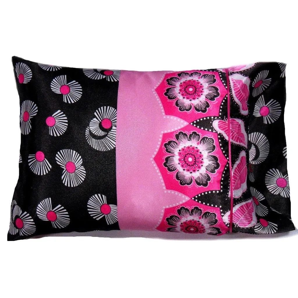 Love Pink? This is the Pillow for You. Pink, Black Satin Accent Pillow