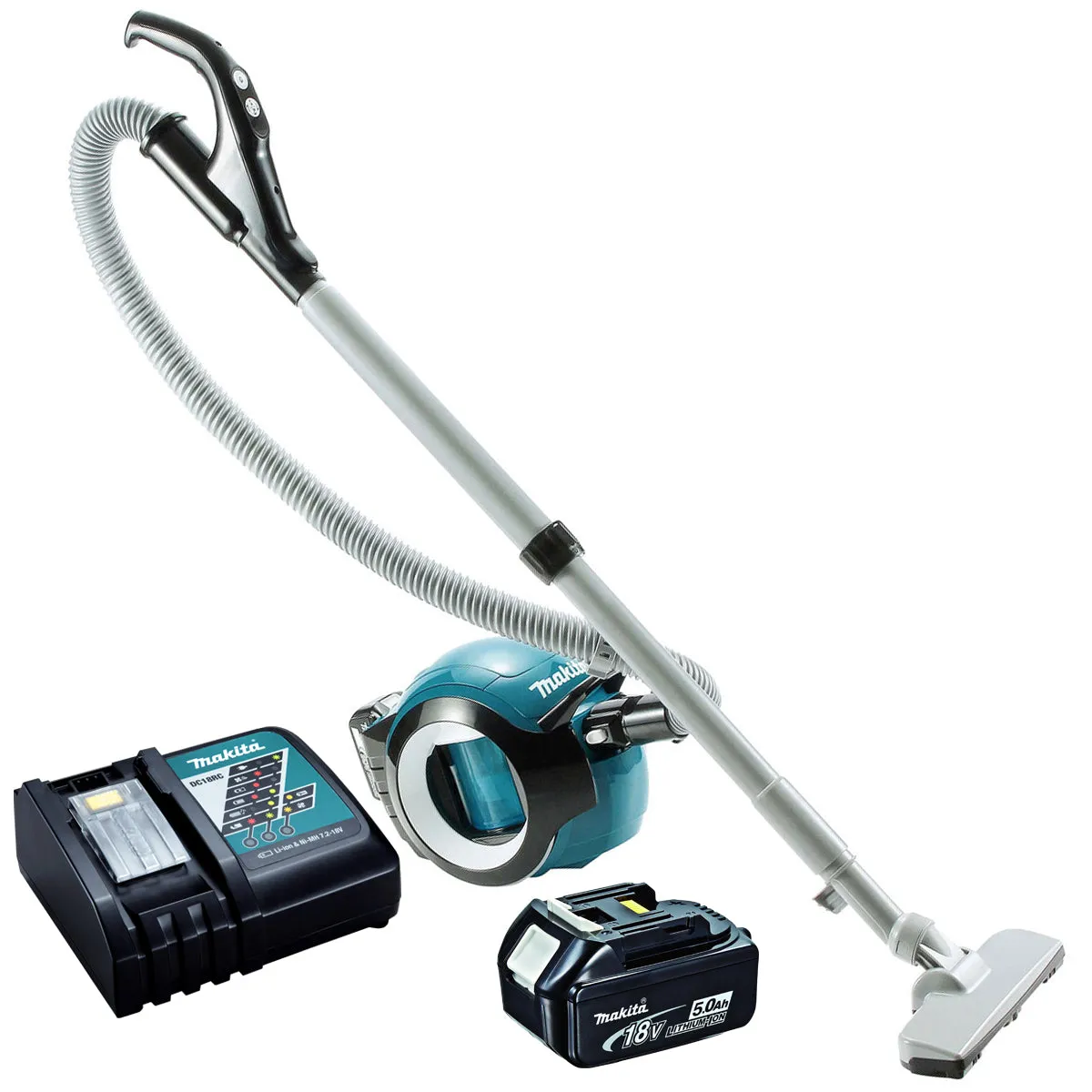 Makita DCL501Z 18V Brushless Cyclone Vacuum Cleaner With 1 x 5.0Ah Battery & Charger