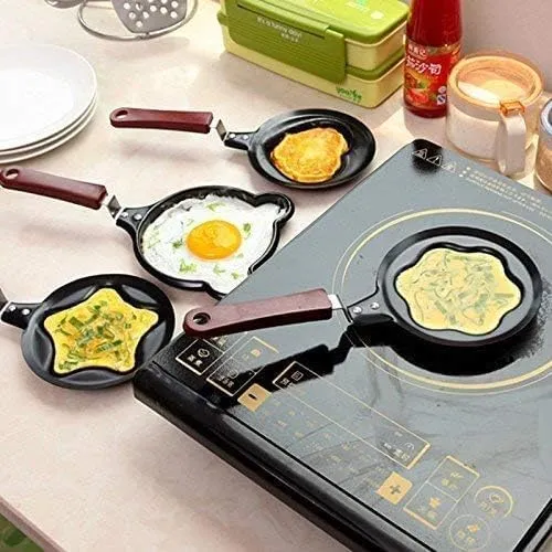 Marji&Anuvrutti Cartoon Shape Mini Non-Stick Egg Frying Pan/Pancake Egg Frying Pan/Breakfast Omelette Pan (Design May Vary)(1 Pcs Mini Omlet Pan) - Non Stick, Black