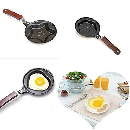 Marji&Anuvrutti Cartoon Shape Mini Non-Stick Egg Frying Pan/Pancake Egg Frying Pan/Breakfast Omelette Pan (Design May Vary)(1 Pcs Mini Omlet Pan) - Non Stick, Black