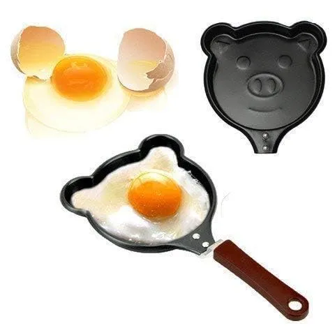 Marji&Anuvrutti Cartoon Shape Mini Non-Stick Egg Frying Pan/Pancake Egg Frying Pan/Breakfast Omelette Pan (Design May Vary)(1 Pcs Mini Omlet Pan) - Non Stick, Black