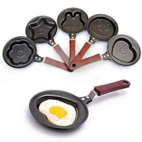 Marji&Anuvrutti Cartoon Shape Mini Non-Stick Egg Frying Pan/Pancake Egg Frying Pan/Breakfast Omelette Pan (Design May Vary)(1 Pcs Mini Omlet Pan) - Non Stick, Black