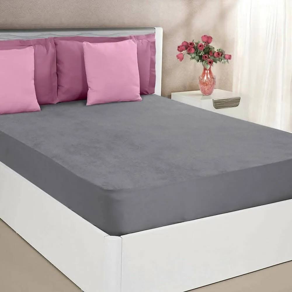 Mattress Protector Grey Waterproof Cover for King Size Bed( 75 x 72)