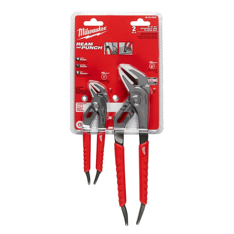 Milwaukee Ream & Punch 2 pc Forged Alloy Steel Straight Jaw Pliers Set