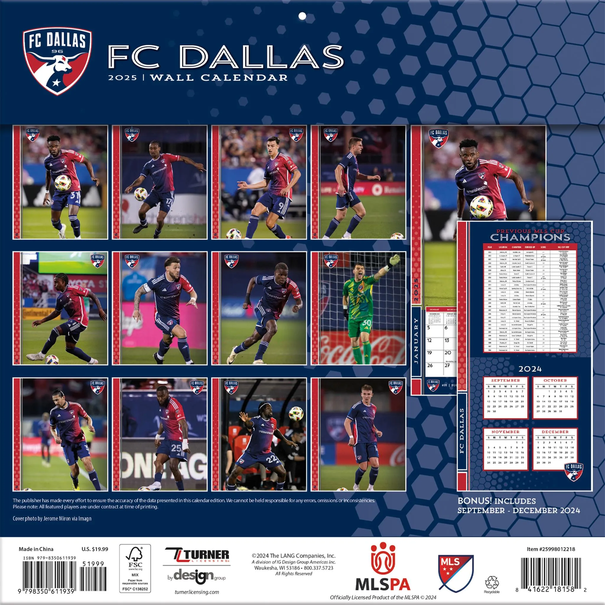 MLS Dallas Wall 2025 Calendar - Online Exclusive