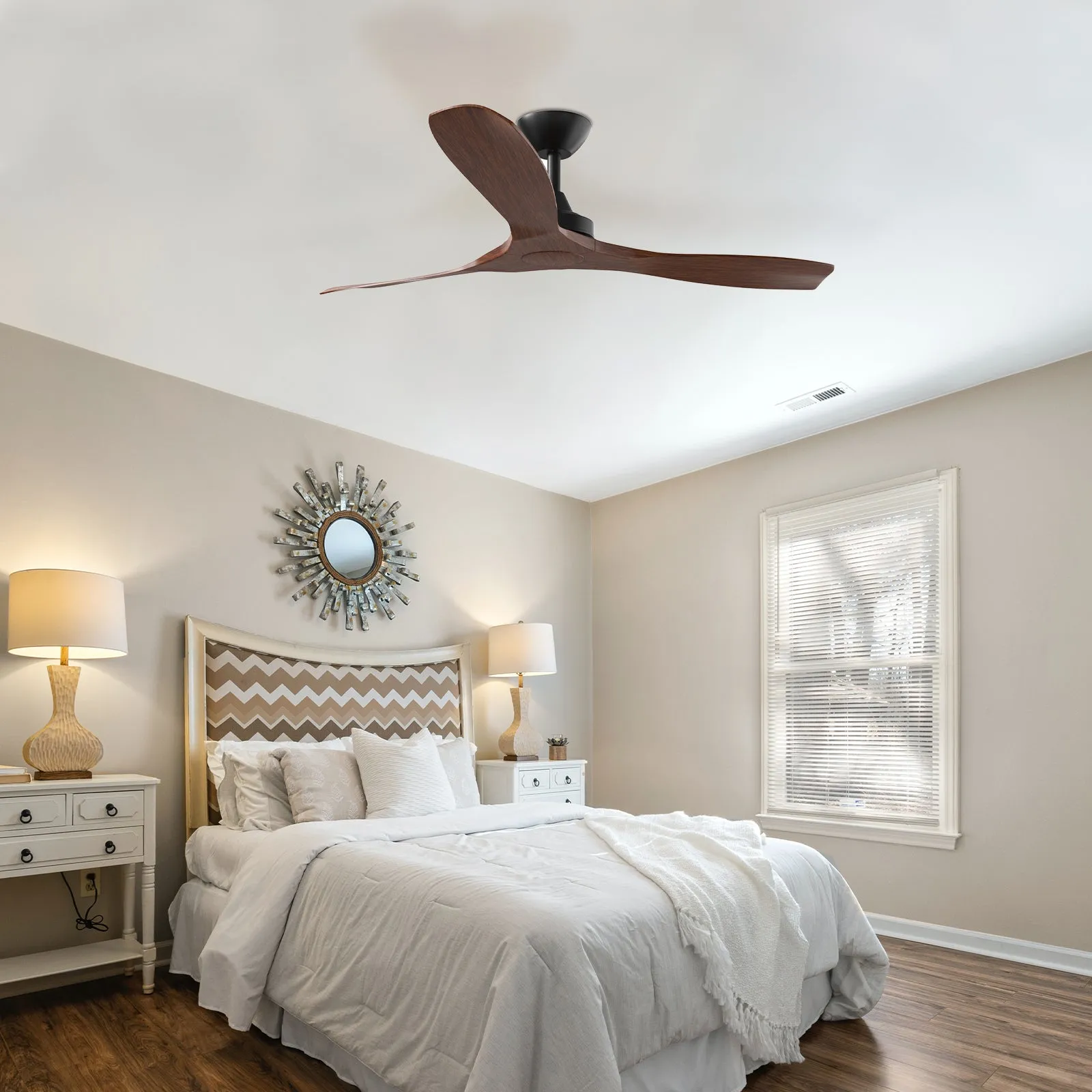 Monterey 52" Ceiling fan 3 ABS blades with Remote Control Walnut Hand-Print