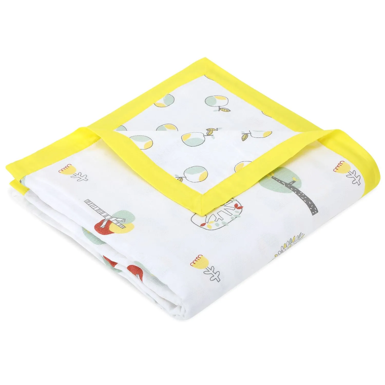 Muslin Blanket - 6 Layered - Apple/Forest Print