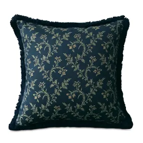 Navy Blue and Gold Botanical Throw Pillow Cover 18x18