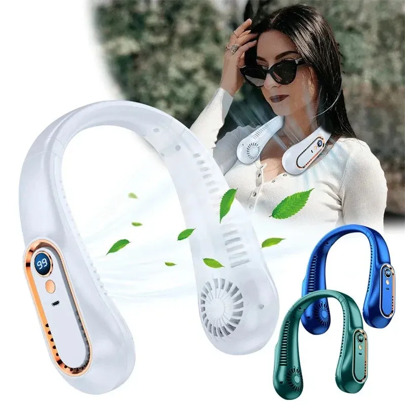 Neck Bladeless Fan Mini Ultra Long Life Portable Silent Neck Fan USB Charging