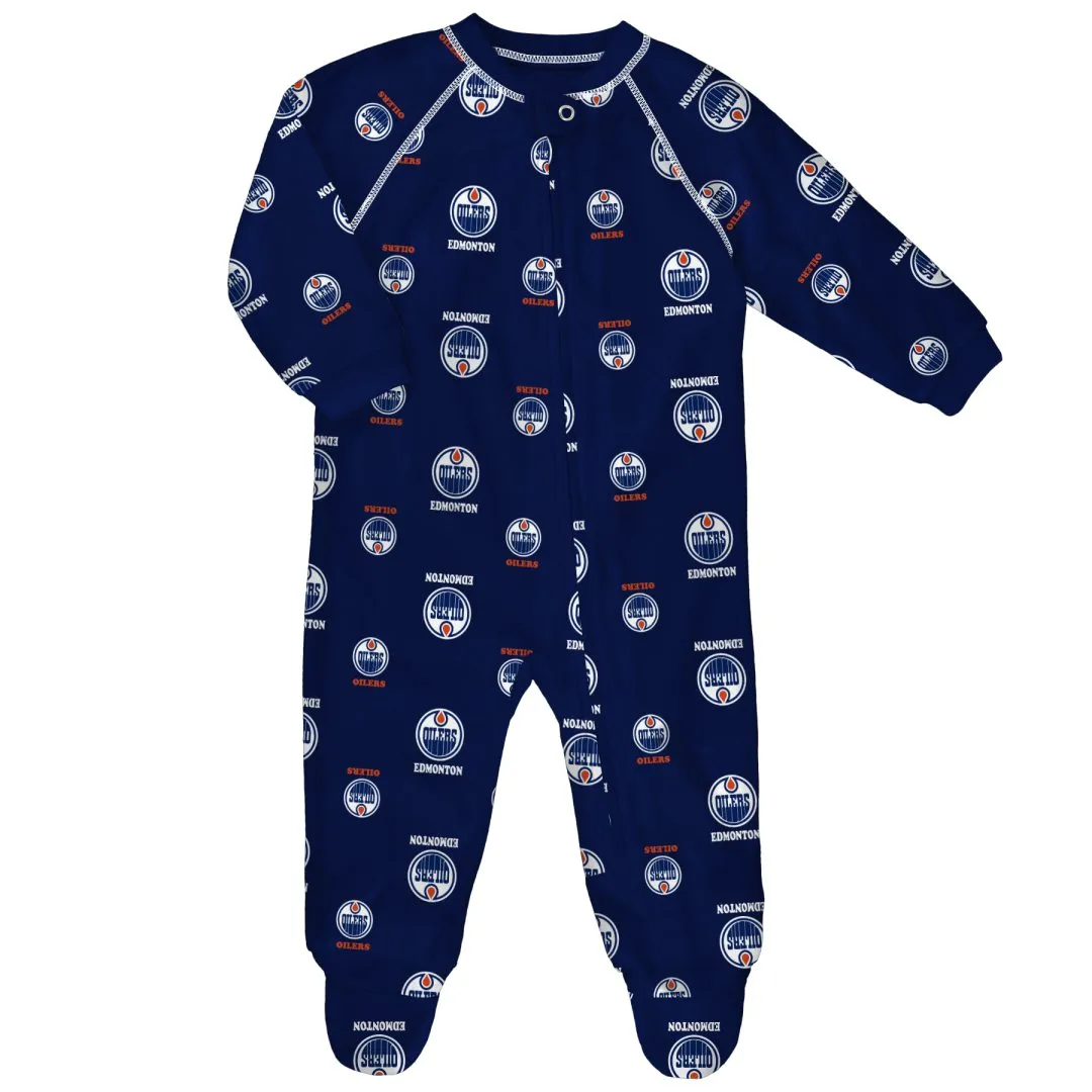 NHL Branded Infant Edmonton Oilers Pajama Coverall