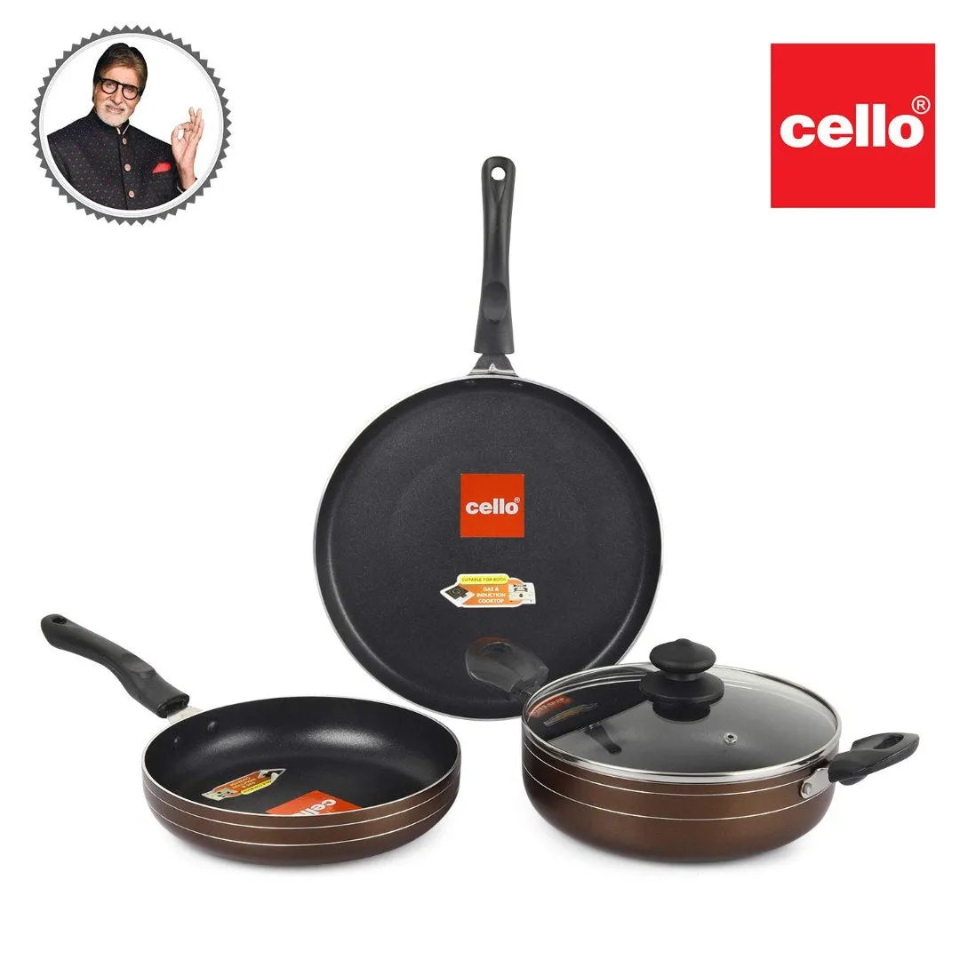 Non-Stick Prima Induction Base Cookware Set, 3 Pieces