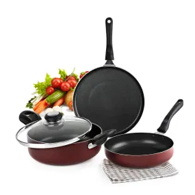 Non-Stick Prima Induction Base Cookware Set, 3 Pieces