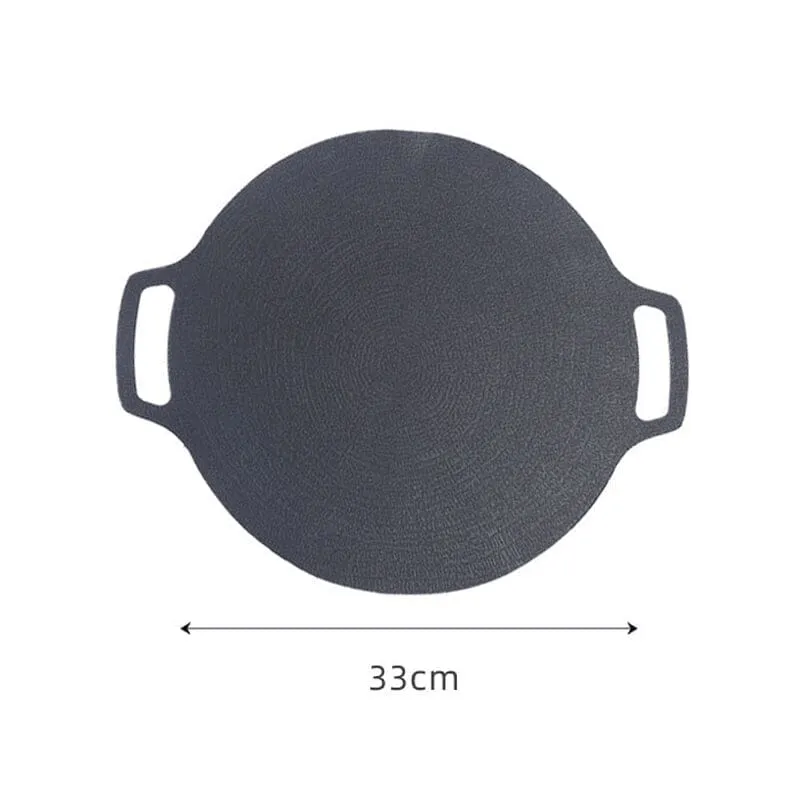 Non-stick round frying pan for grills and kitchens