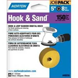 Norton 49220 Sanding Disc, 5 in Dia, Coated, P150 Grit, Fine, Aluminum Oxide Abrasive, C-Weight Paper Backing :PK 25: QUANTITY: 1