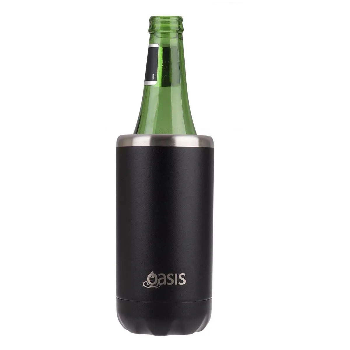 Oasis Stainless Steel Insulated Cooler Can Black 330ml