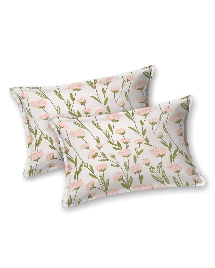 Oleander Floral Polycotton Flat Bedding Set | Double Size | 90 x 108 inches