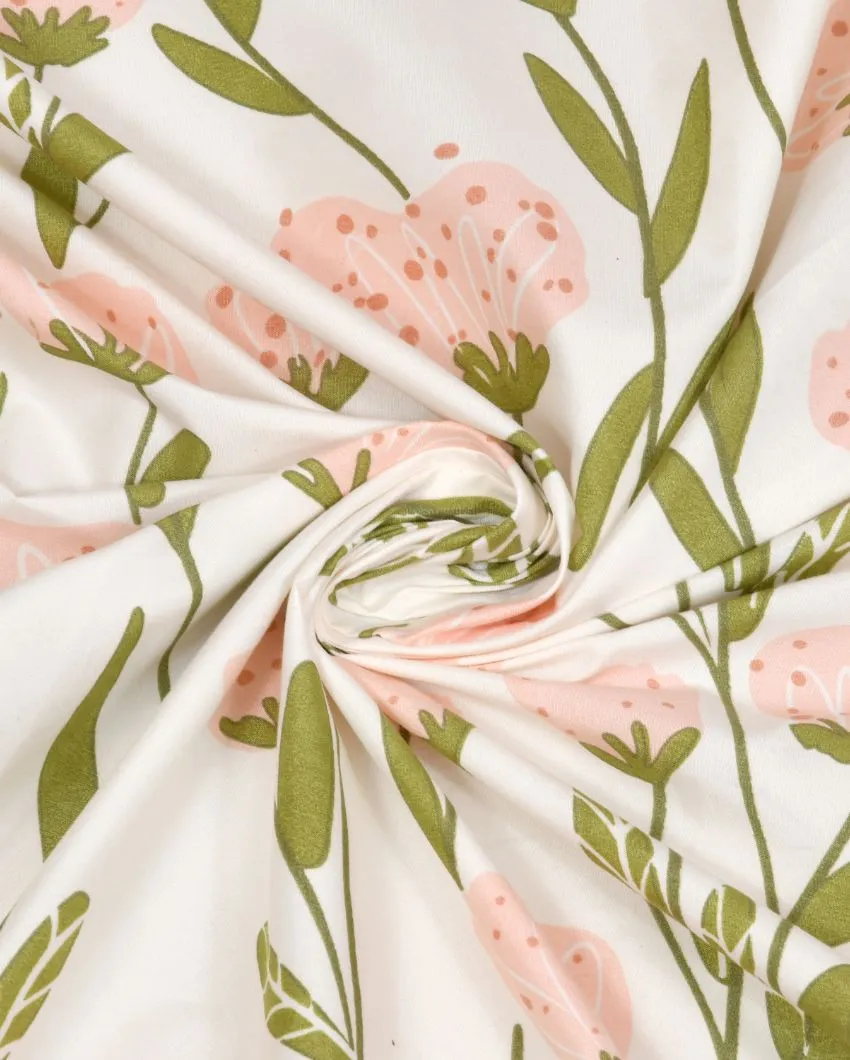 Oleander Floral Polycotton Flat Bedding Set | Double Size | 90 x 108 inches