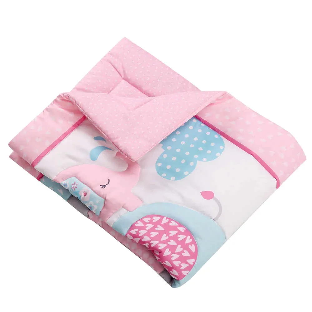 Palette Box 8-Pieces Bedding Set (Polyester) – Pink Elephant Family