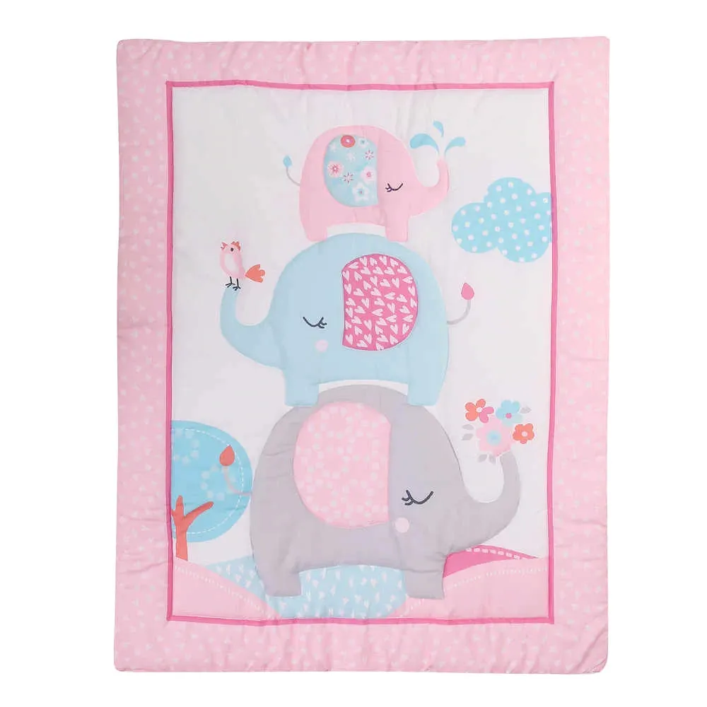 Palette Box 8-Pieces Bedding Set (Polyester) – Pink Elephant Family