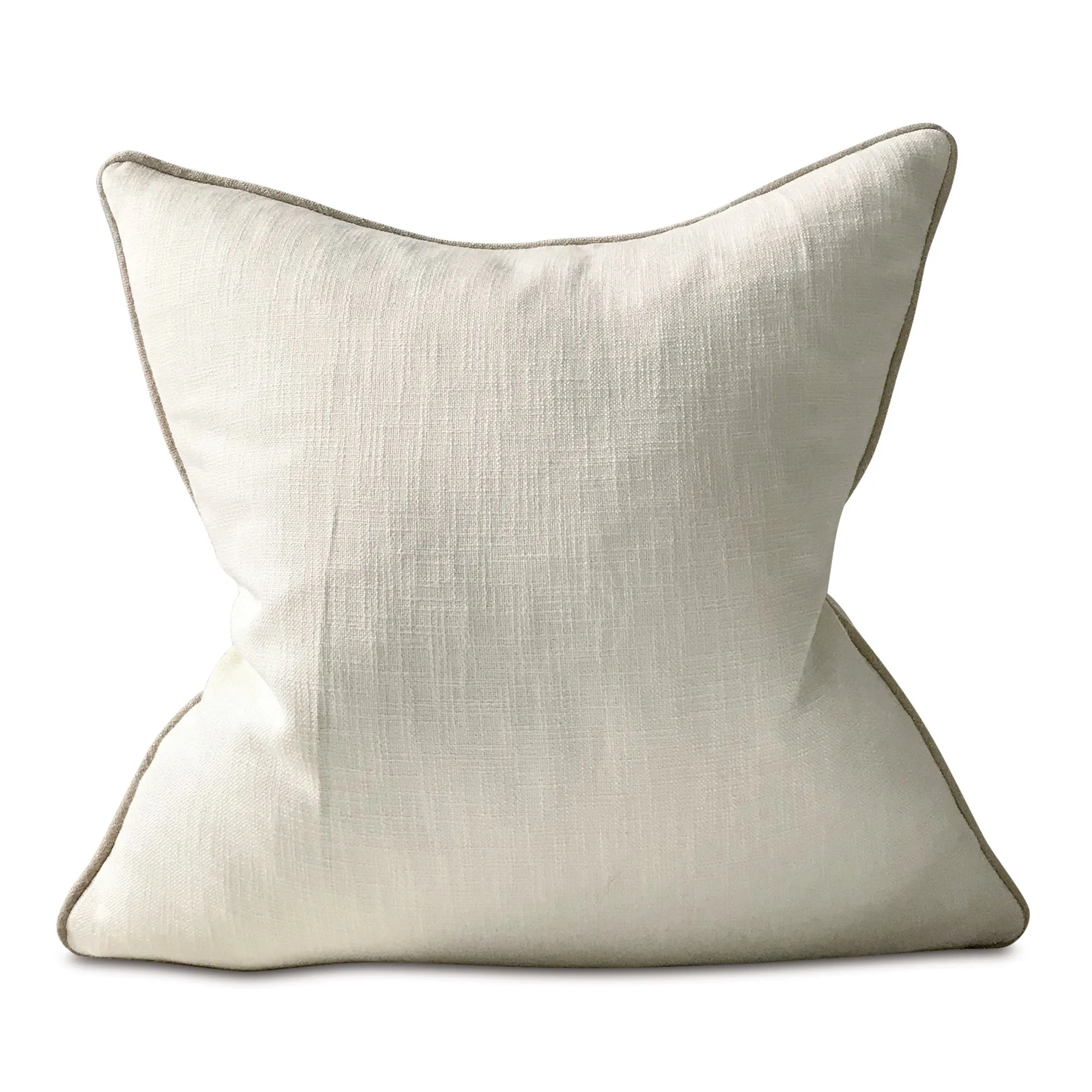 Pearl White Solid Linen Throw Pillow Cover 26x26