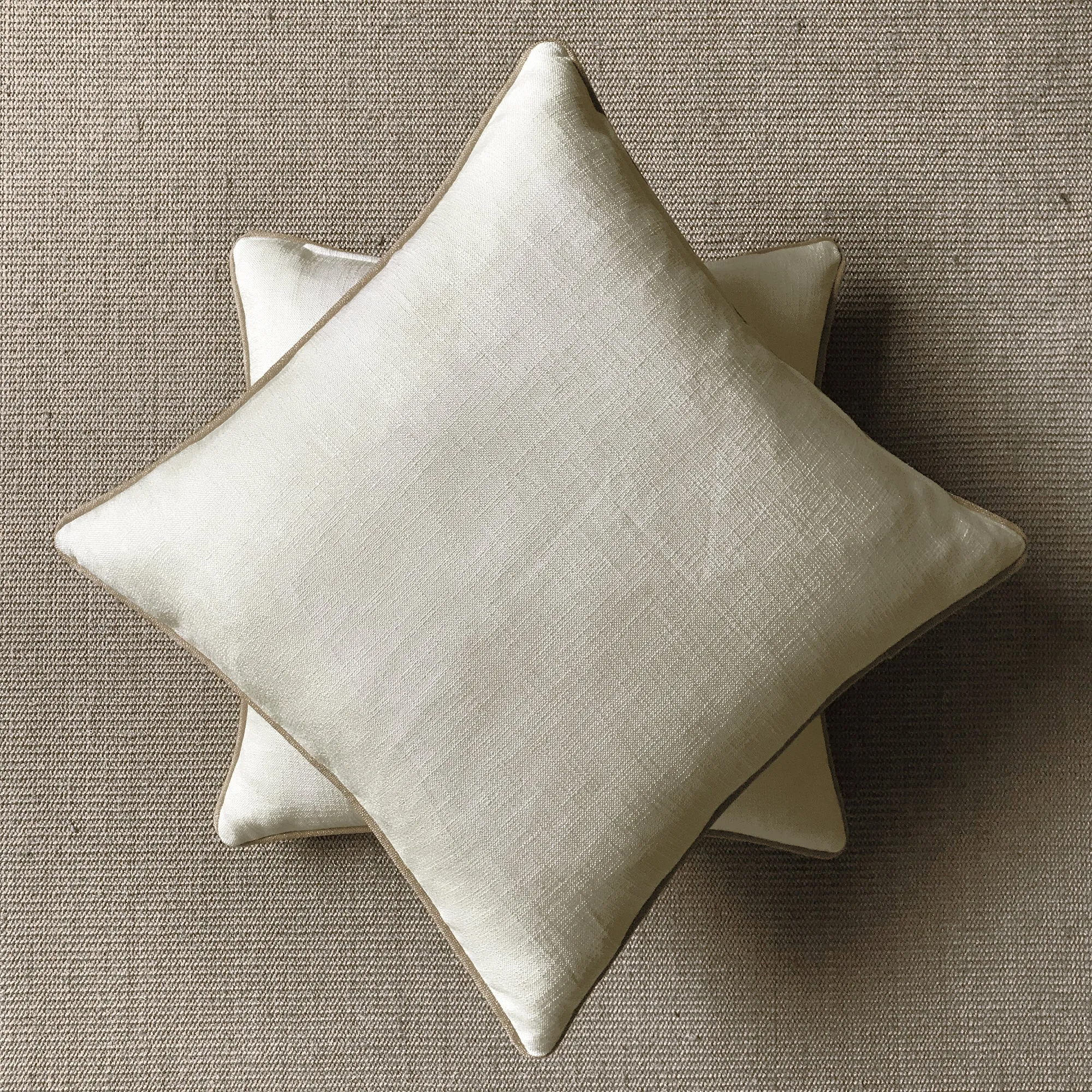 Pearl White Solid Linen Throw Pillow Cover 26x26