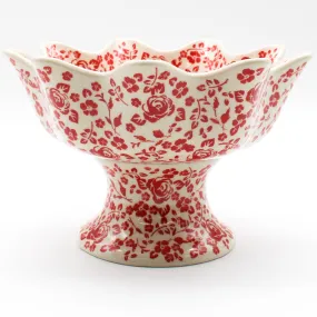 Pedestal Berry Bowl in Antique Red