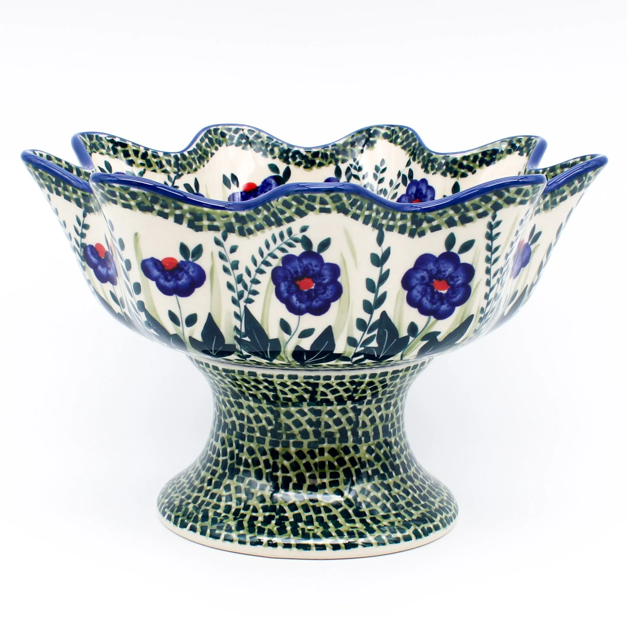 Pedestal Berry Bowl in Gil's Blue