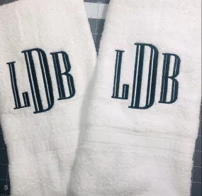 Personalized Monogram Bath Towel Sets ,Wedding Gifts,Bathroom Decor