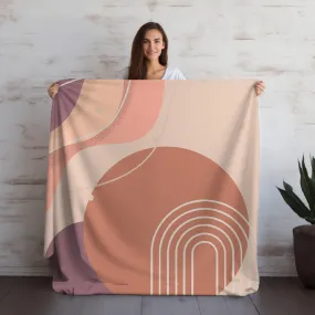 Pink Boho Design Velveteen Throw Blanket