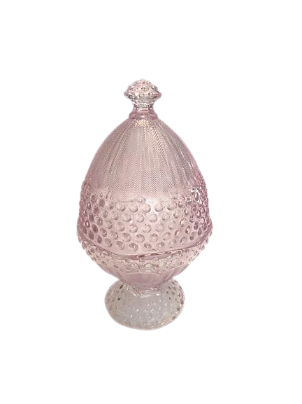 Pink Hobnail Glass Pedestal Cake Stands