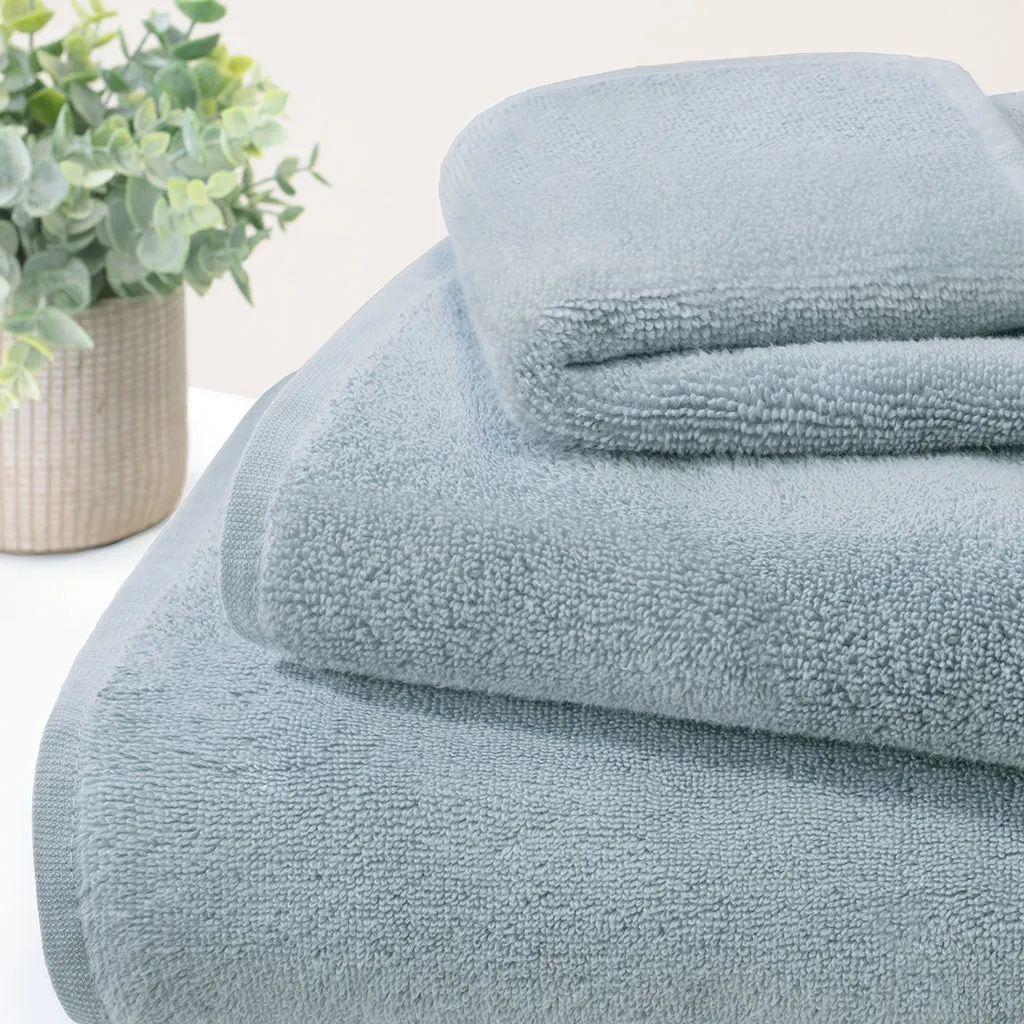 Plush Coastal Blue Hand Towel