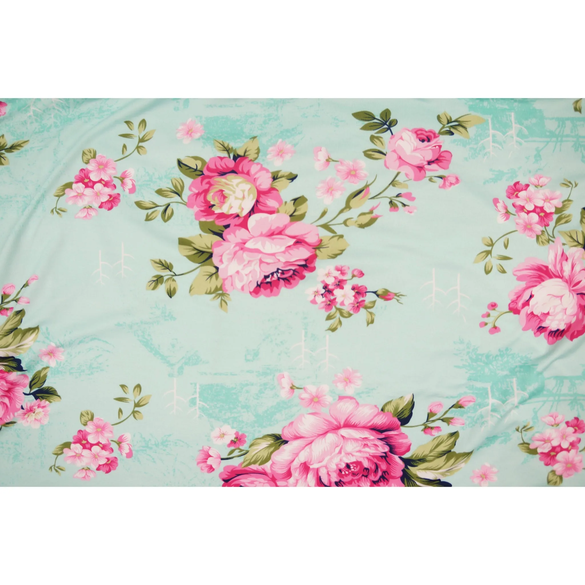 Posh Peanut - Baby Swaddle Set - Aqua Floral Double Sided