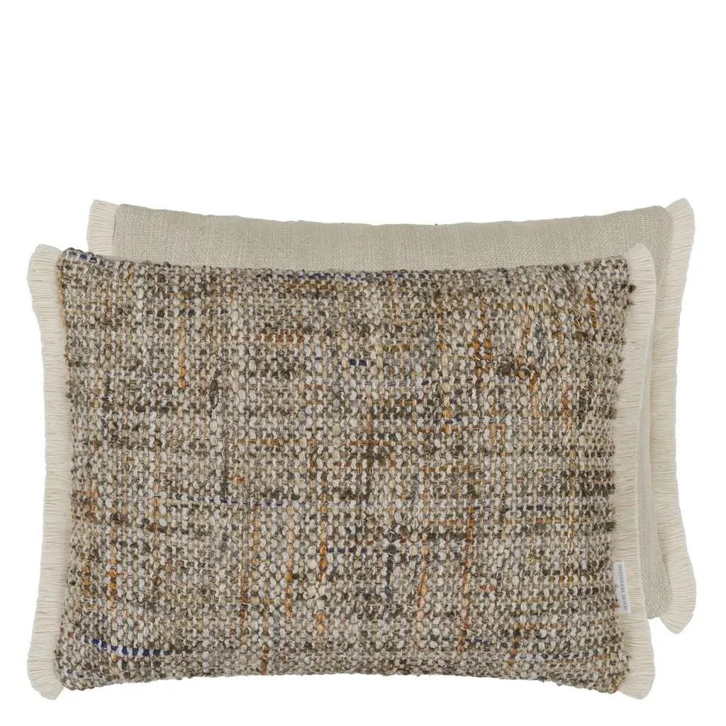 Pradelles Zinc  Textured Weave Throw Pillow by Designers Guild