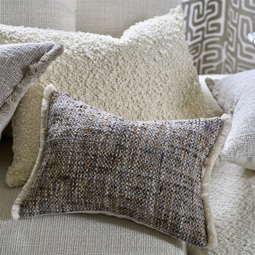 Pradelles Zinc  Textured Weave Throw Pillow by Designers Guild