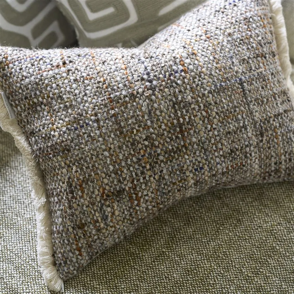 Pradelles Zinc  Textured Weave Throw Pillow by Designers Guild