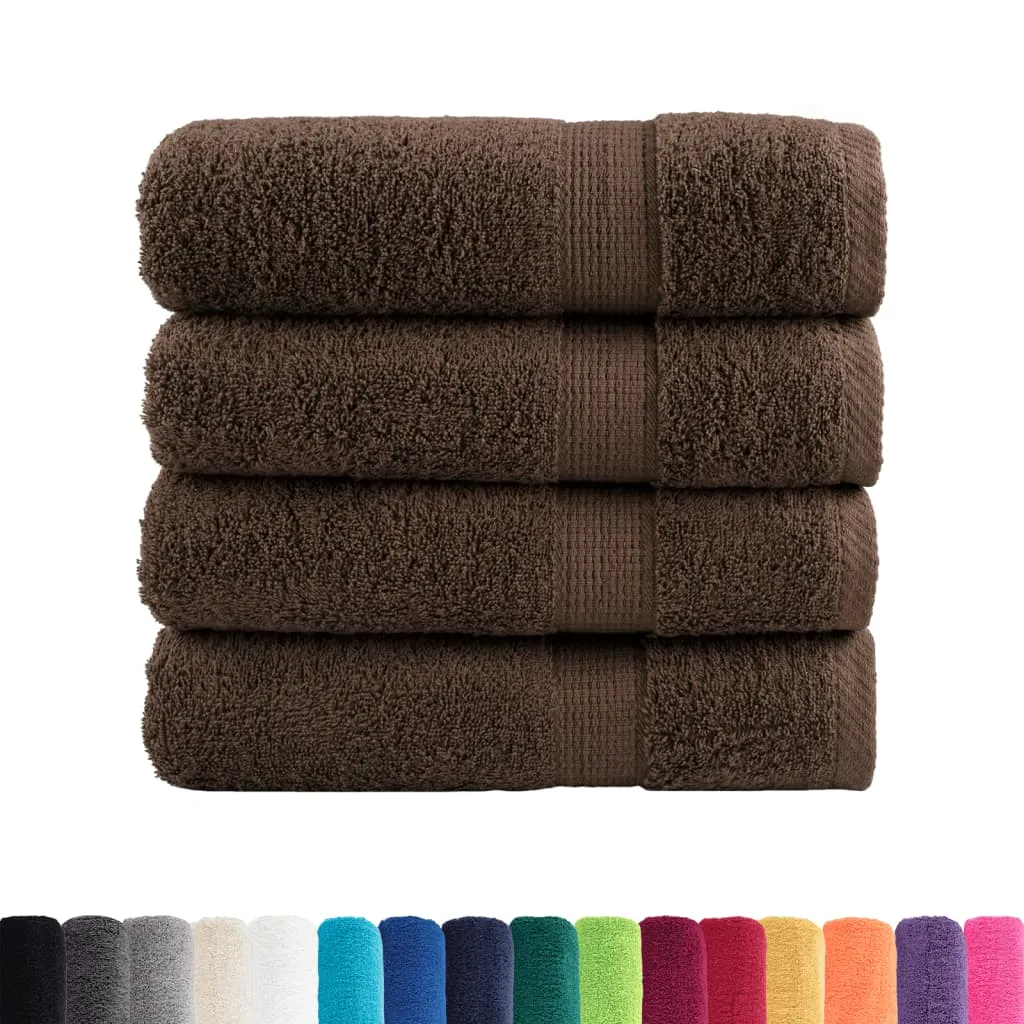 Premium Bath Towels 4pcs Brown 100x150cm 600gsm 100% Cotton