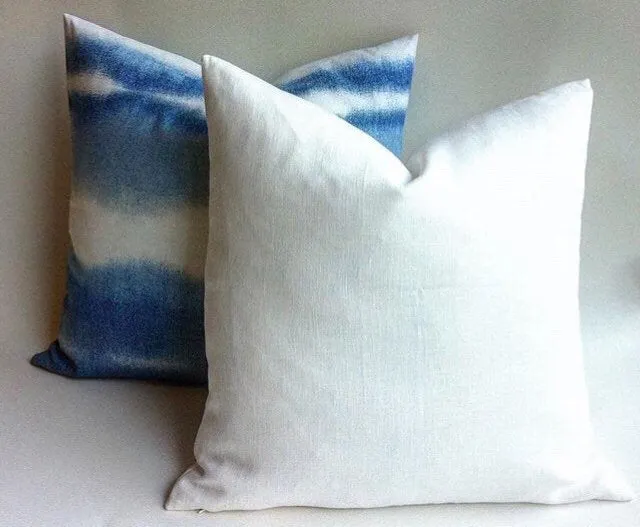 Pure White Linen Pillow / White  Decorative Pillows / Snow White Decorative Throw Pillow / Belgian Linen Pillow Cover