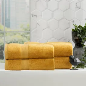 Renee Taylor Stella 4 Piece Mustard Bath Towel Pack