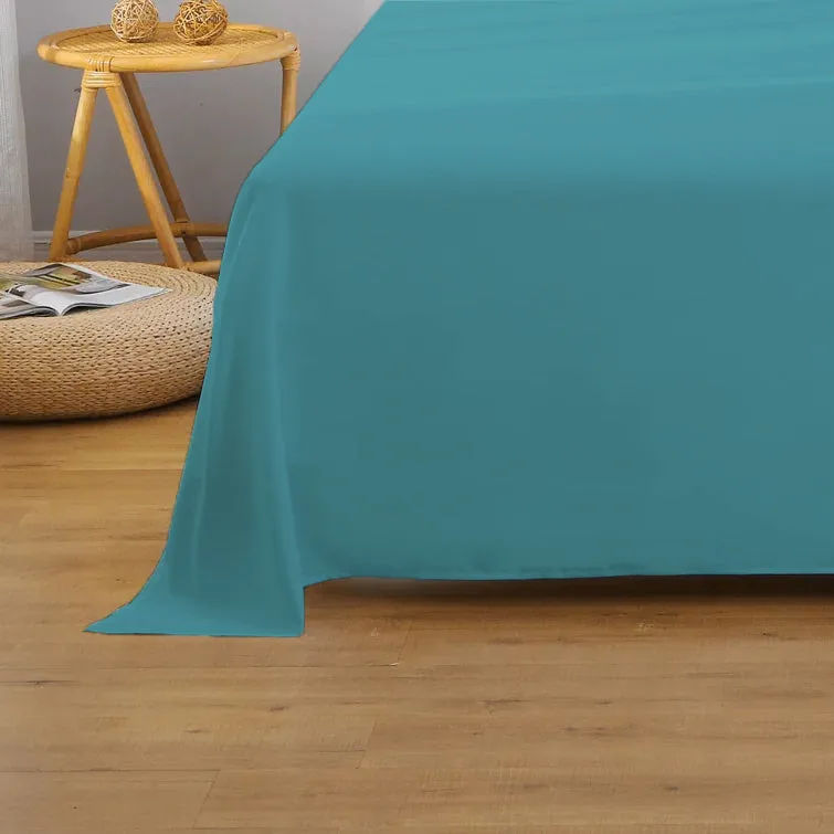 Rest Super Soft King Flat Sheet 220x240cm-Teal