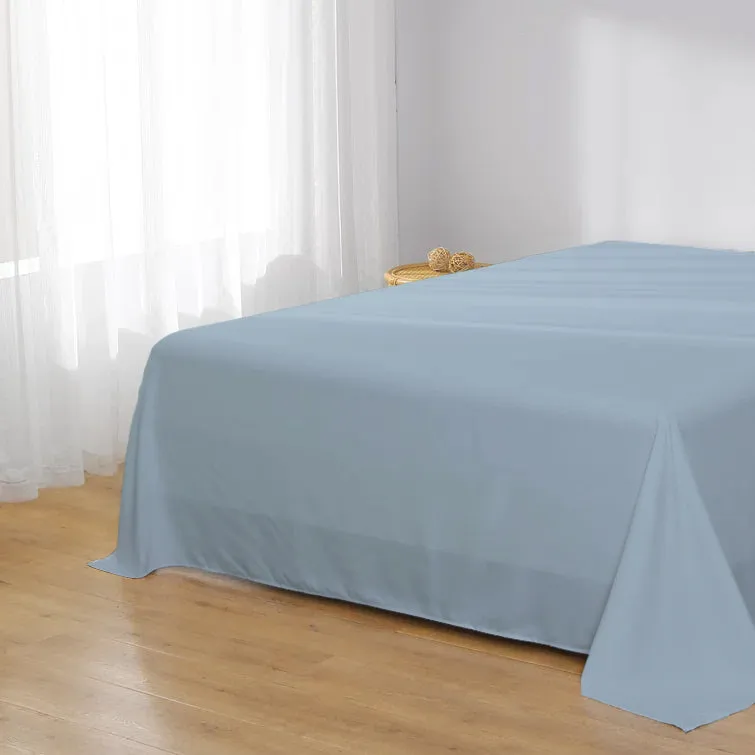 Rest Super Soft Single Flat Sheet 160x220cm-Metalic Blue