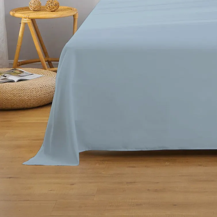 Rest Super Soft Single Flat Sheet 160x220cm-Metalic Blue