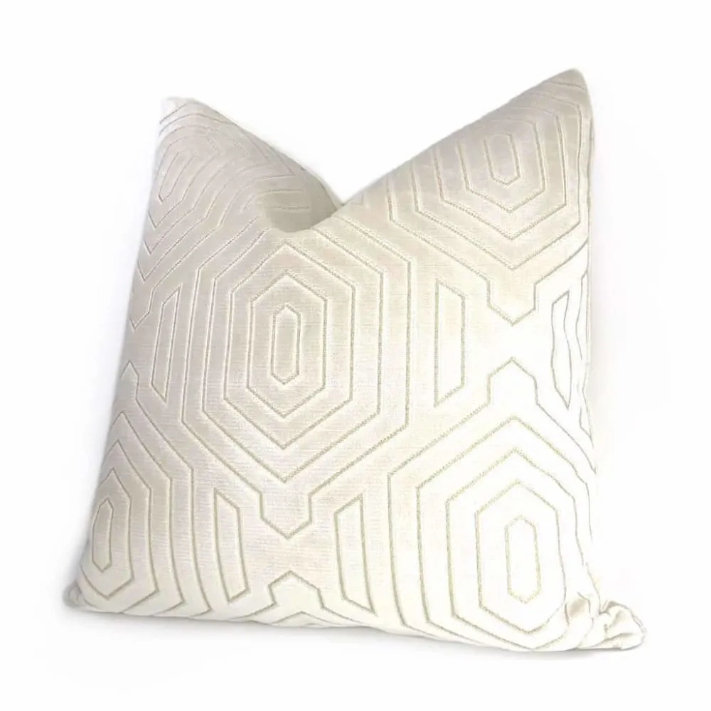 Robert Allen Beacon Hill Primo Cream Contoured Velvet Pillow Cover